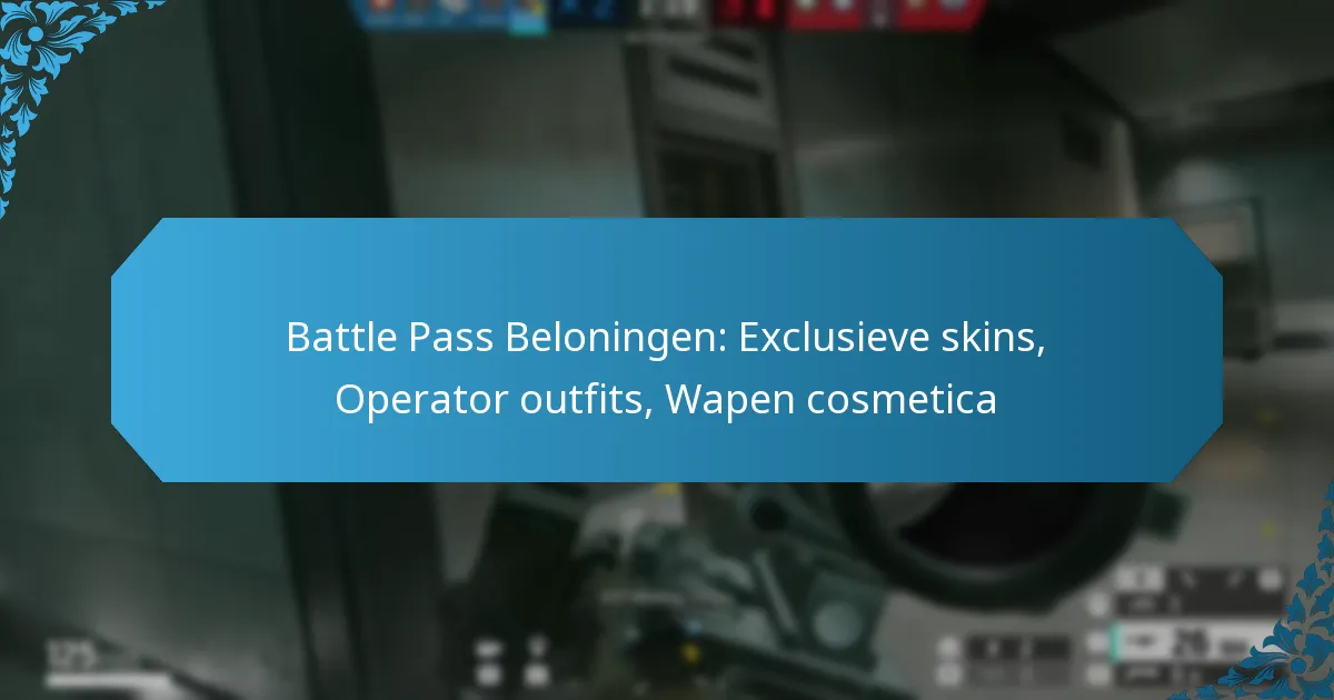 Battle Pass Beloningen: Exclusieve skins, Operator outfits, Wapen cosmetica