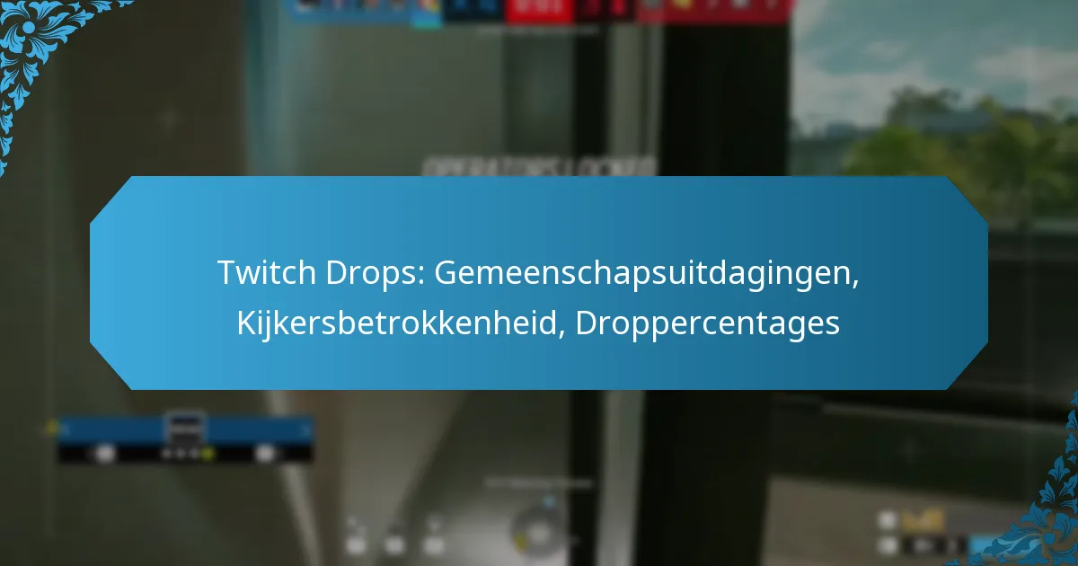 Twitch Drops: Gemeenschapsuitdagingen, Kijkersbetrokkenheid, Droppercentages