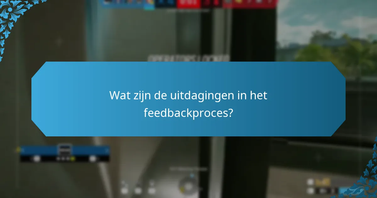 Wat zijn de uitdagingen in het feedbackproces?
